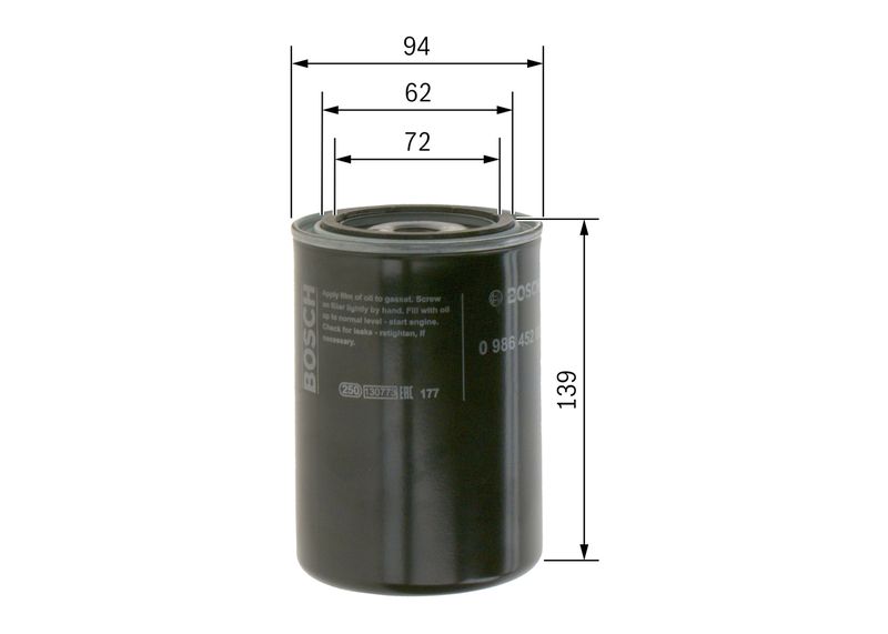 Масляный фильтр BOSCH 0986452001