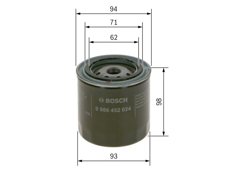 Масляный фильтр BOSCH 0986452024