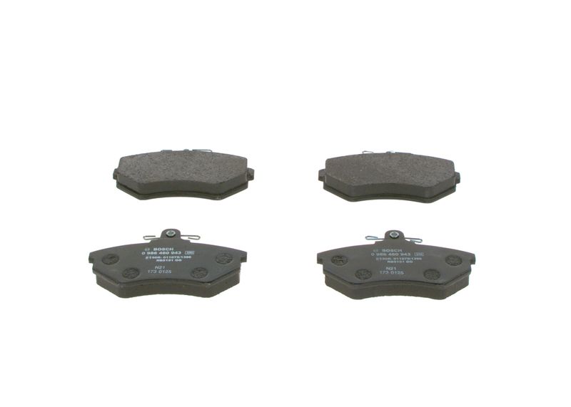 Комплект тормозных колодок, дисковый тормоз BOSCH 0986460943