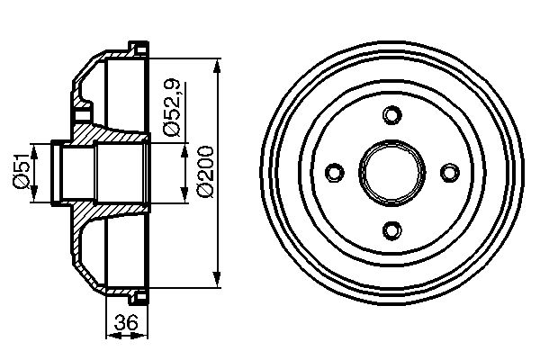 Тормозной барабан BOSCH 0986477134
