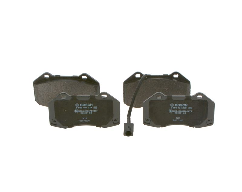 Комплект тормозных колодок, дисковый тормоз BOSCH 0986494228