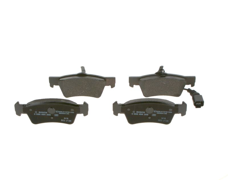 Комплект тормозных колодок, дисковый тормоз BOSCH 0986494309