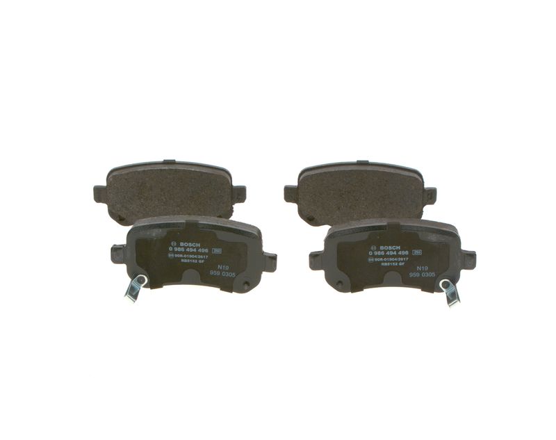 Комплект тормозных колодок, дисковый тормоз BOSCH 0986494496