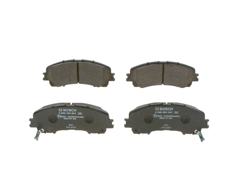Комплект тормозных колодок, дисковый тормоз BOSCH 0986494821