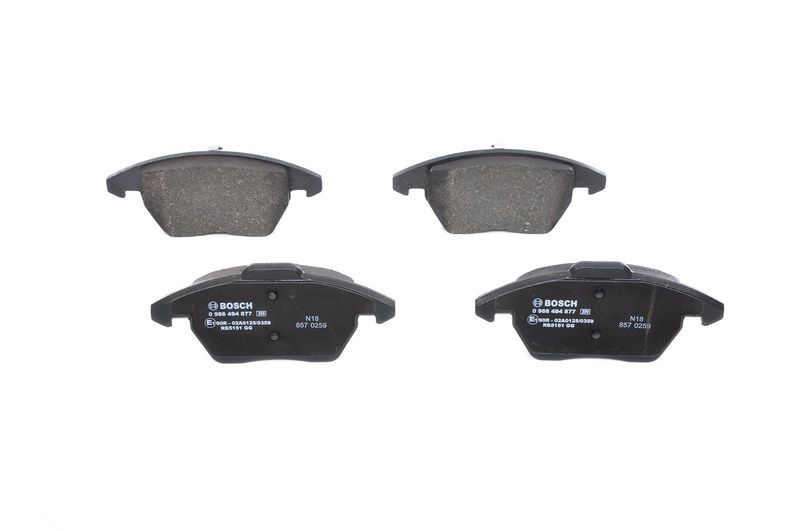 Комплект тормозных колодок, дисковый тормоз BOSCH 0986494877