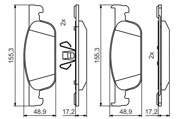 Комплект тормозных колодок, дисковый тормоз BOSCH 0986495424