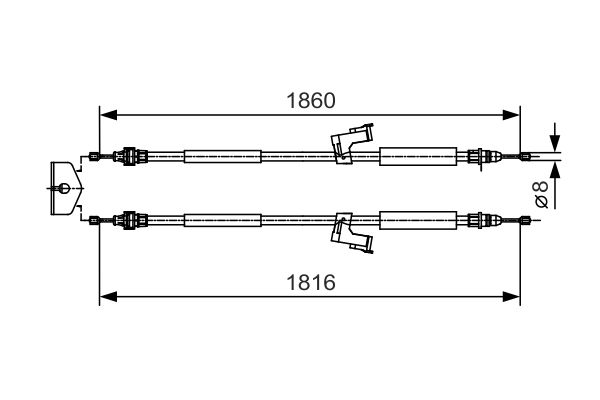 Тросик, cтояночный тормоз BOSCH 1987482019