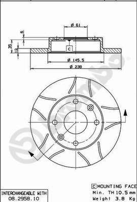 Тормозной диск BREMBO 08295875