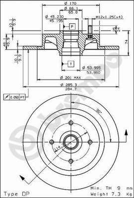 Тормозной диск BREMBO 08505110