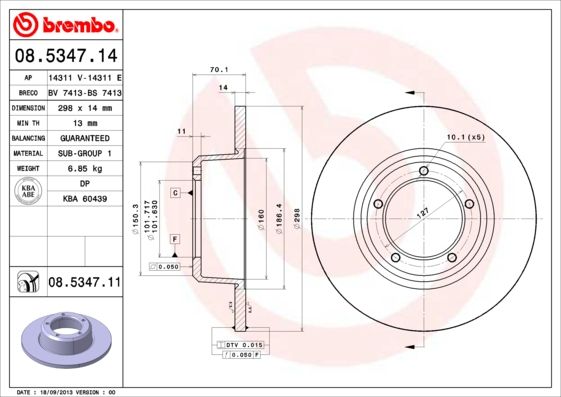 Тормозной диск BREMBO 08534711