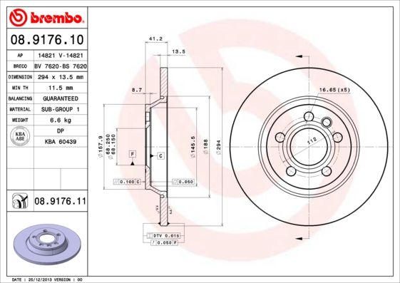 Тормозной диск BREMBO 08917611