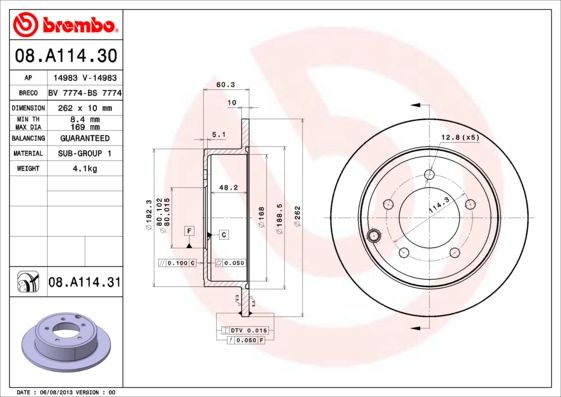 Тормозной диск BREMBO 08A11431
