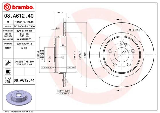 Тормозной диск BREMBO 08A61241