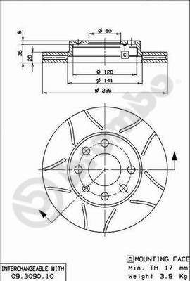 Тормозной диск BREMBO 09309075