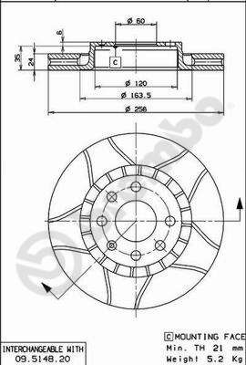 Тормозной диск BREMBO 09514876