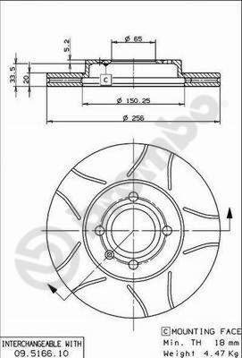 Тормозной диск BREMBO 09516675