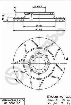 Тормозной диск BREMBO 09550975