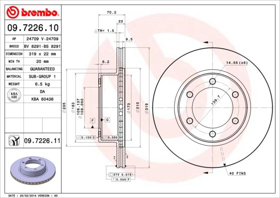 Тормозной диск BREMBO 09722611