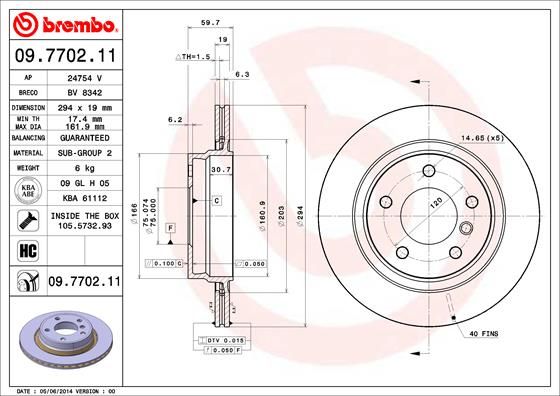 Тормозной диск BREMBO 09770211