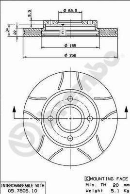 Тормозной диск BREMBO 09780675