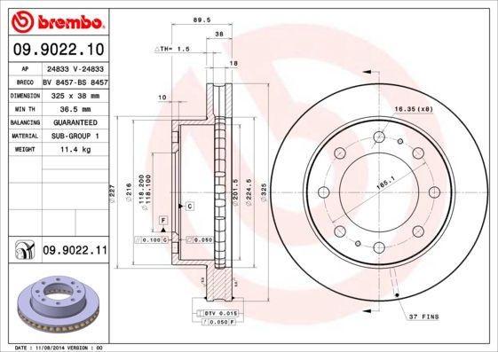Тормозной диск BREMBO 09902211