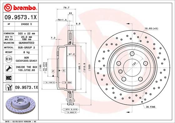 Тормозной диск BREMBO 0995731X