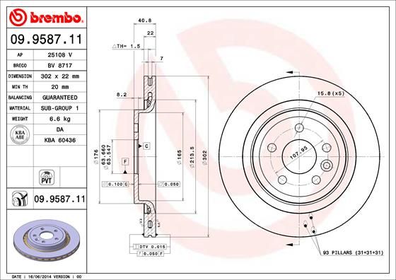 Тормозной диск BREMBO 09958711
