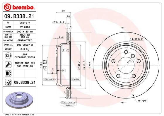 Тормозной диск BREMBO 09B33821
