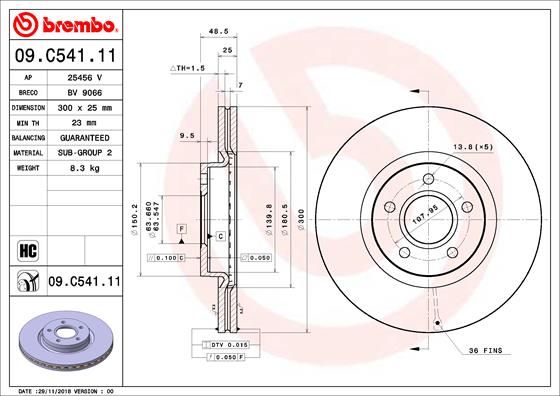 Тормозной диск BREMBO 09C54111