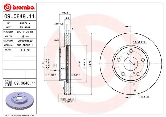 Тормозной диск BREMBO 09C64811