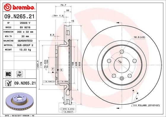 Тормозной диск BREMBO 09N26521