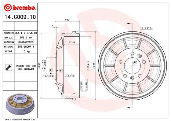 Тормозной барабан BREMBO 14C00910