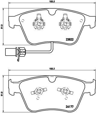 Комплект тормозных колодок, дисковый тормоз BREMBO P05003