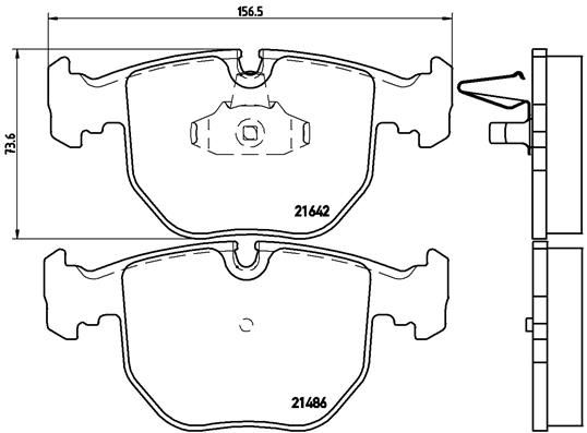 Комплект тормозных колодок, дисковый тормоз BREMBO P06021