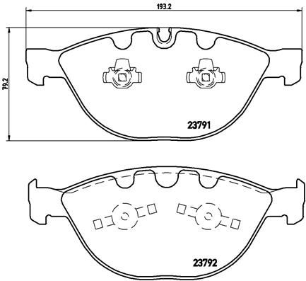 Комплект тормозных колодок, дисковый тормоз BREMBO P06047