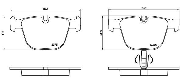 Комплект тормозных колодок, дисковый тормоз BREMBO P06053