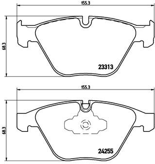 Комплект тормозных колодок, дисковый тормоз BREMBO P06055