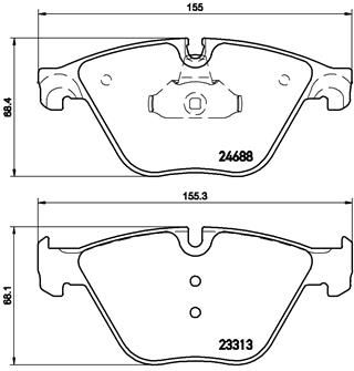 Комплект тормозных колодок, дисковый тормоз BREMBO P06074