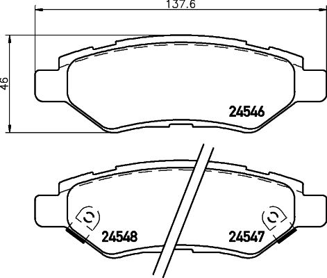 Комплект тормозных колодок, дисковый тормоз BREMBO P09014