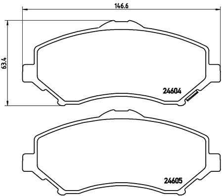 Комплект тормозных колодок, дисковый тормоз BREMBO P11025