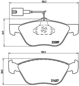 Комплект тормозных колодок, дисковый тормоз BREMBO P23077