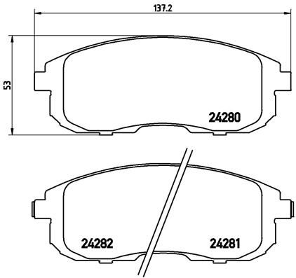 Комплект тормозных колодок, дисковый тормоз BREMBO P23126