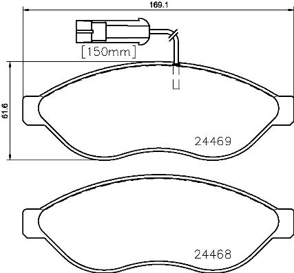 Комплект тормозных колодок, дисковый тормоз BREMBO P23143