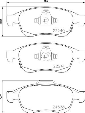 Комплект тормозных колодок, дисковый тормоз BREMBO P23165