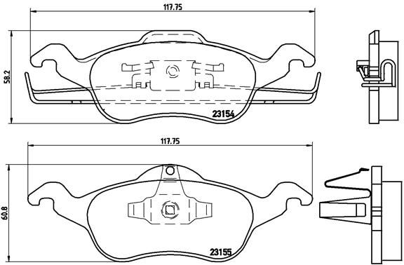 Комплект тормозных колодок, дисковый тормоз BREMBO P24046