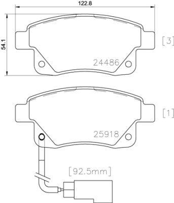 Комплект тормозных колодок, дисковый тормоз BREMBO P24066