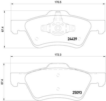 Комплект тормозных колодок, дисковый тормоз BREMBO P24159