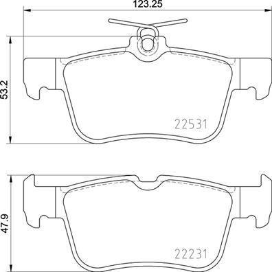 Комплект тормозных колодок, дисковый тормоз BREMBO P24175