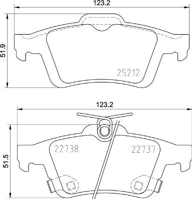 Комплект тормозных колодок, дисковый тормоз BREMBO P24216