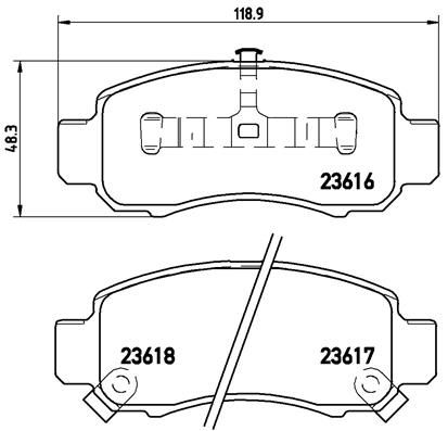 Комплект тормозных колодок, дисковый тормоз BREMBO P28033
